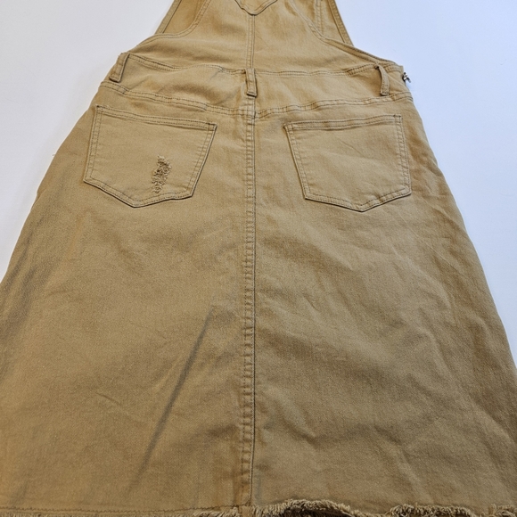 Bohme Distressed Denim Overall Skirt Shortalls Raw Hem Oversized Women Sz Medium - Picture 4 of 7